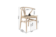 Chaise en Bois d'Orme avec l'Assise Tissé en Jonc de Mer BARTY - 55 x 52.5cm