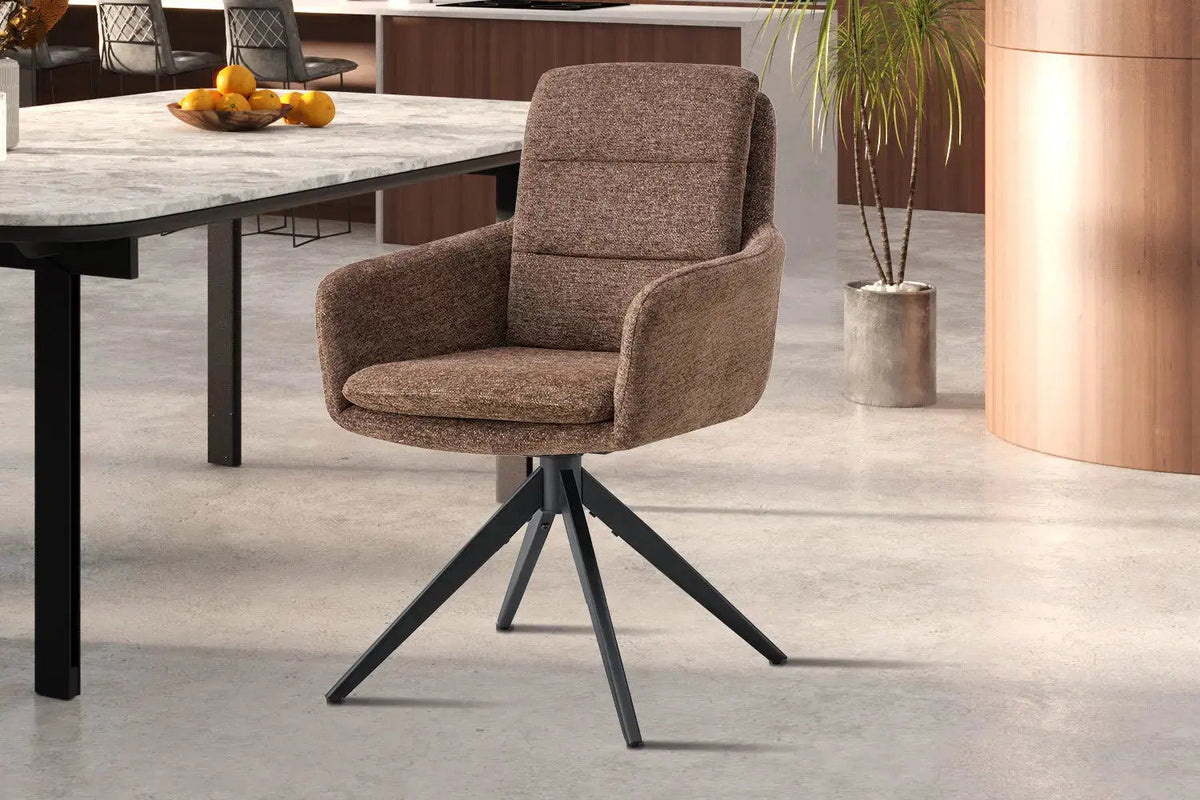 Chaises Pivotantes de Salle à Manger LISAYA avec Accoudoirs - 92,5 x 60,5 cm
