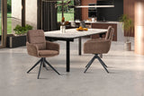 Chaises Pivotantes de Salle à Manger LISAYA avec Accoudoirs - 92,5 x 60,5 cm