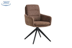 Chaises Pivotantes de Salle à Manger LISAYA avec Accoudoirs - 92,5 x 60,5 cm