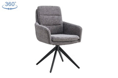Chaises Pivotantes de Salle à Manger LISAYA avec Accoudoirs - 92,5 x 60,5 cm