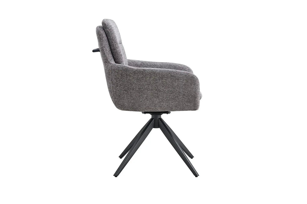 Chaises Pivotantes de Salle à Manger LISAYA avec Accoudoirs - 92,5 x 60,5 cm