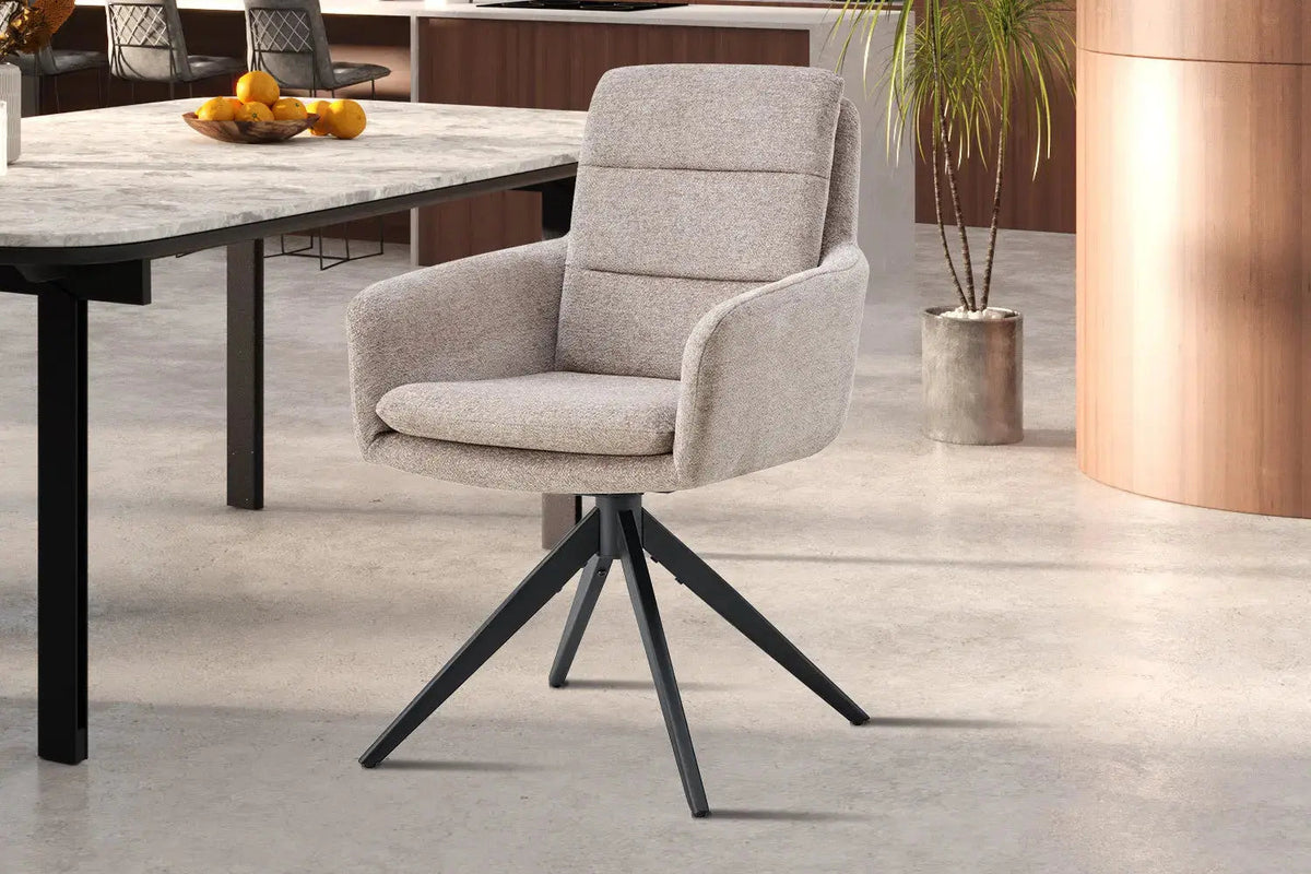 Chaises Pivotantes de Salle à Manger LISAYA avec Accoudoirs - 92,5 x 60,5 cm