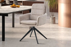 Chaises Pivotantes de Salle à Manger LISAYA avec Accoudoirs - 92,5 x 60,5 cm