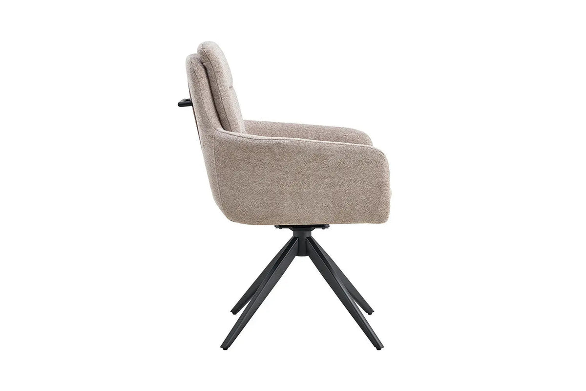 Chaises Pivotantes de Salle à Manger LISAYA avec Accoudoirs - 92,5 x 60,5 cm