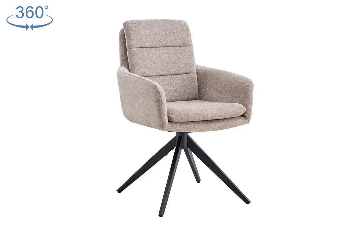 Chaises Pivotantes de Salle à Manger LISAYA avec Accoudoirs - 92,5 x 60,5 cm