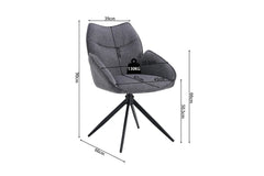 Chaises Pivotantes de Salle à Manger MAHY avec Accoudoirs - 90 x 60 cm