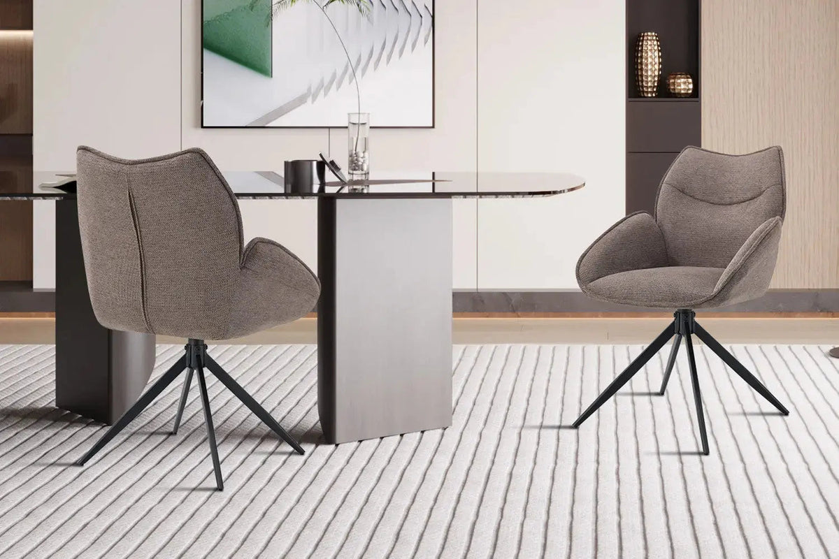 Chaises Pivotantes de Salle à Manger MAHY avec Accoudoirs - 90 x 60 cm