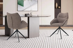 Chaises Pivotantes de Salle à Manger MAHY avec Accoudoirs - 90 x 60 cm
