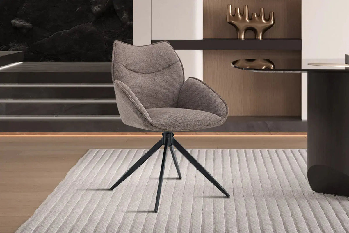 Chaises Pivotantes de Salle à Manger MAHY avec Accoudoirs - 90 x 60 cm