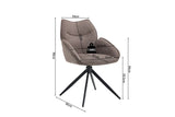 Chaises Pivotantes de Salle à Manger MAHY avec Accoudoirs - 90 x 60 cm