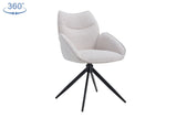 Chaises Pivotantes de Salle à Manger MAHY avec Accoudoirs - 90 x 60 cm