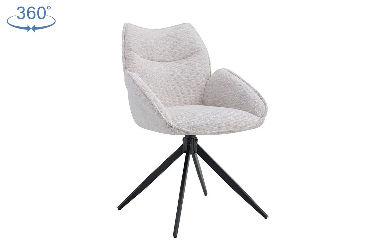 Chaises Pivotantes de Salle à Manger MAHY avec Accoudoirs - 90 x 60 cm