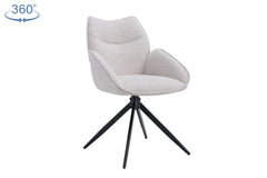 Chaises Pivotantes de Salle à Manger MAHY avec Accoudoirs - 90 x 60 cm