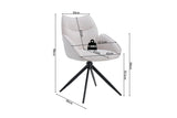 Chaises Pivotantes de Salle à Manger MAHY avec Accoudoirs - 90 x 60 cm