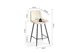 Chaises de Bar JULIA Velours - 46 x 36 cm