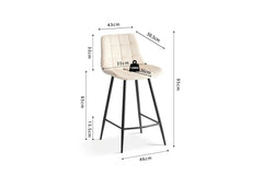 Chaises de Bar JULIA Velours - 46 x 36 cm