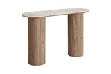 Console ATHENS avec un plateau en céramique, blanc, marron foncé 40 x 120 x 78 cm