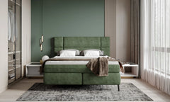 LUCIO – Lit Coffre Box Spring avec Matelas Bonnell