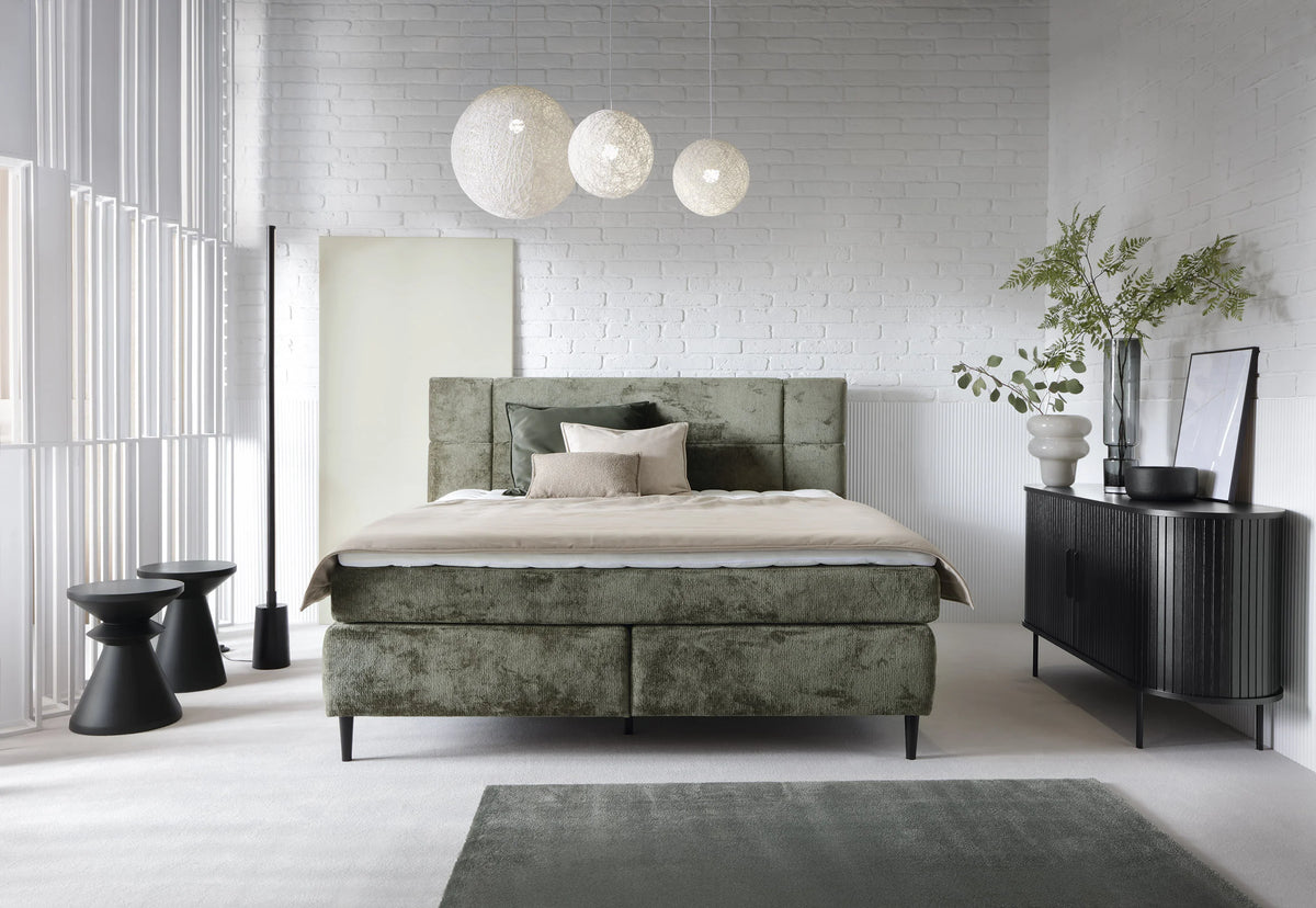 LUCIO – Lit Coffre Box Spring avec Matelas Bonnell