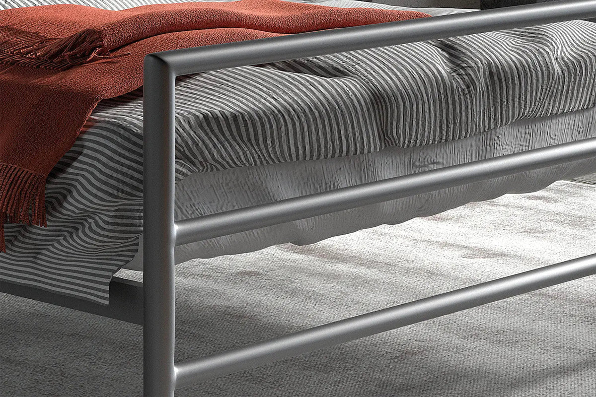 Lit avec Sommier Métal Gris SANDRO