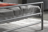 Lit avec Sommier Métal Gris SANDRO