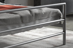 Lit avec Sommier Métal Gris SANDRO