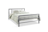 Lit avec Sommier Métal Gris SANDRO