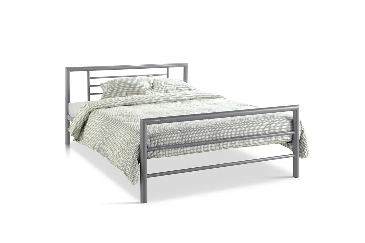 Lit avec Sommier Métal Gris SANDRO
