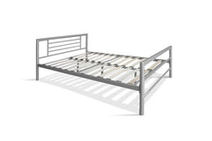 Lit avec Sommier Métal Gris SANDRO