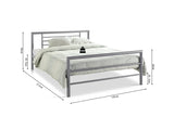 Lit avec Sommier Métal Gris SANDRO