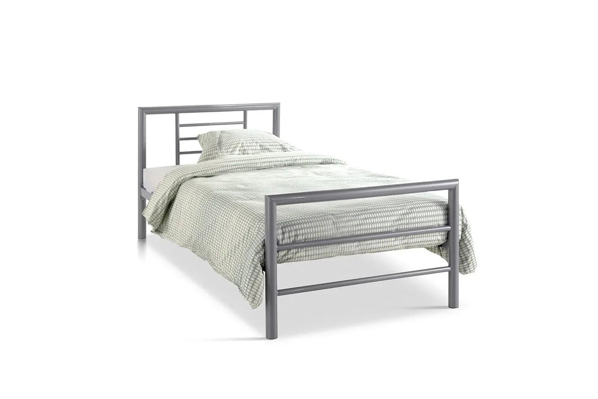 Lit avec Sommier Métal Gris SANDRO