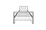 Lit avec Sommier Métal Gris SANDRO