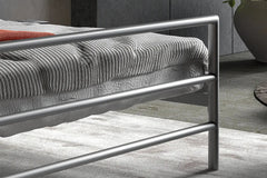 Lit avec Sommier Métal Gris SANDRO
