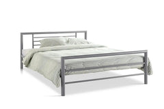 Lit avec Sommier Métal Gris SANDRO