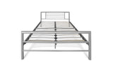 Lit avec Sommier Métal Gris SANDRO