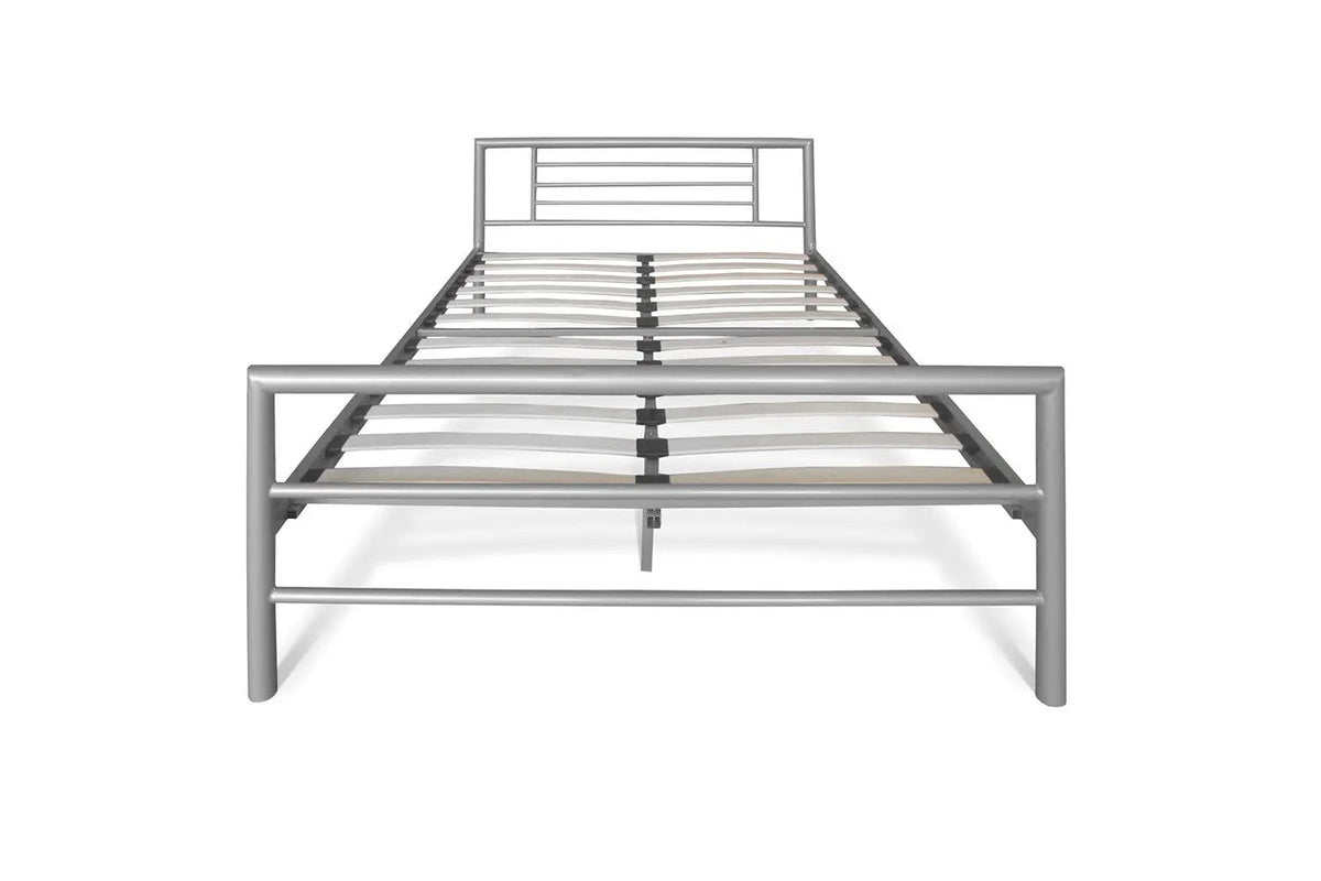 Lit avec Sommier Métal Gris SANDRO