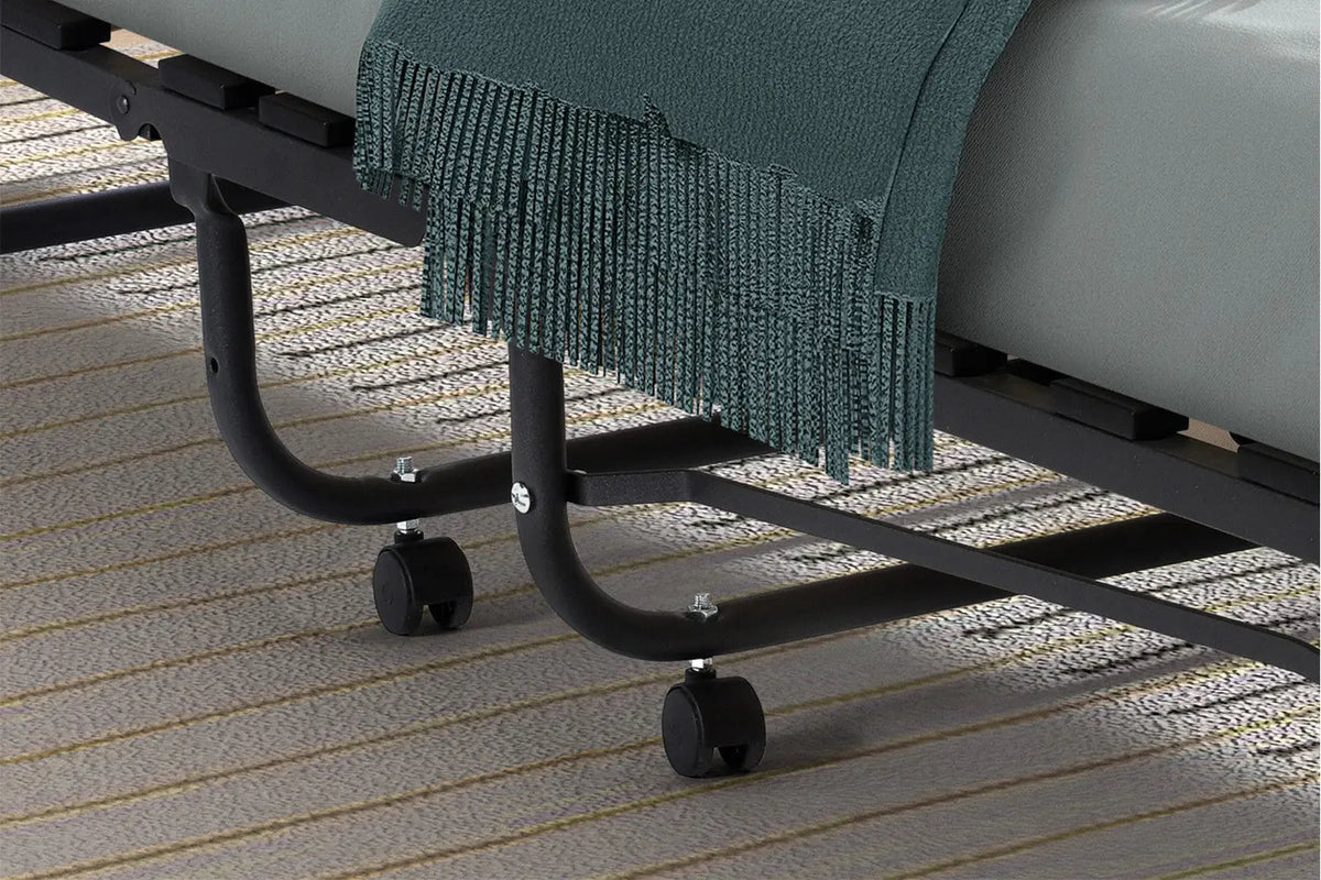 Lit pliable ETHIOPIA 90x200 cm métal Noir avec Matelas Mousse 21 kg, épaisseur 11 cm
