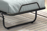 Lit pliable ETHIOPIA 90x200 cm métal Noir avec Matelas Mousse 21 kg, épaisseur 11 cm