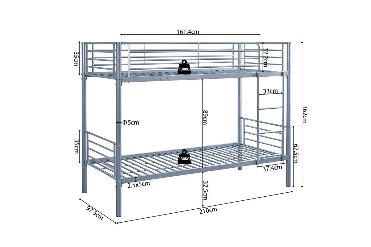 Lit superposé SAMYA 90x200 Divisible Métal