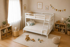 Lit superposé TRYAD en Pin Massif 140/90x200 Blanc