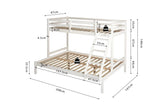 Lit superposé TRYAD en Pin Massif 140/90x200 Blanc