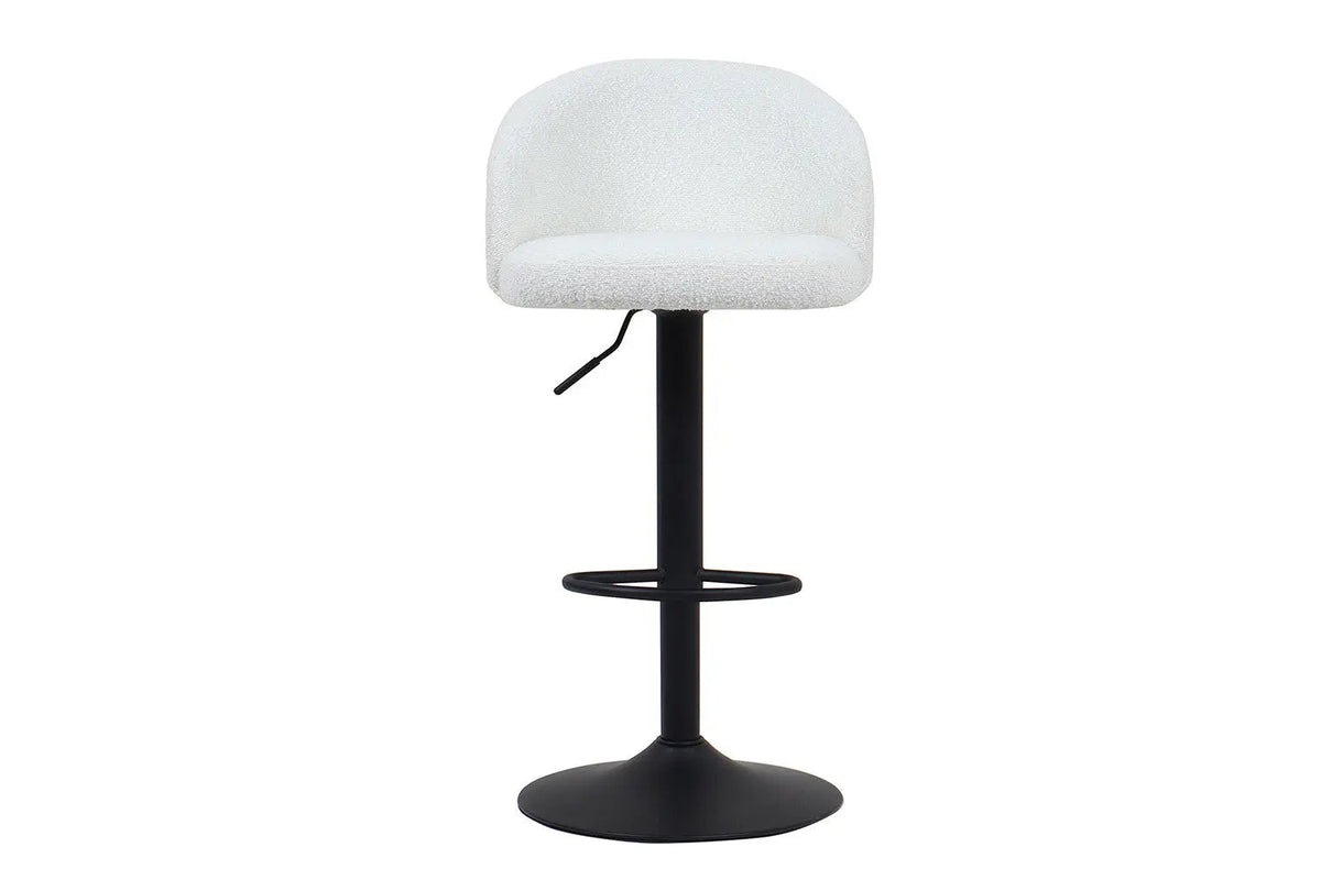 Tabourets de Bar AYDA en Tissu Bouclé Blanc - 49 x 46 cm