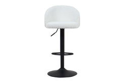 Tabourets de Bar AYDA en Tissu Bouclé Blanc - 49 x 46 cm
