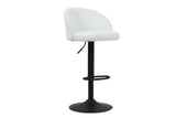 Tabourets de Bar AYDA en Tissu Bouclé Blanc - 49 x 46 cm