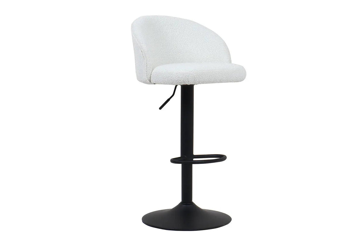Tabourets de Bar AYDA en Tissu Bouclé Blanc - 49 x 46 cm