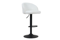 Tabourets de Bar AYDA en Tissu Bouclé Blanc - 49 x 46 cm