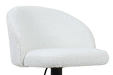 Tabourets de Bar AYDA en Tissu Bouclé Blanc - 49 x 46 cm