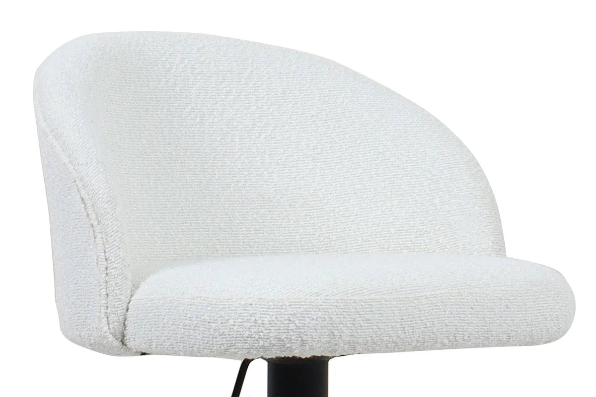 Tabourets de Bar AYDA en Tissu Bouclé Blanc - 49 x 46 cm