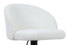 Tabourets de Bar AYDA en Tissu Bouclé Blanc - 49 x 46 cm